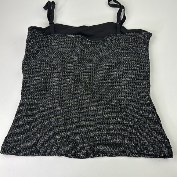le Chateau black with metallic silver threading tank camisole top - Picture 5 of 8
